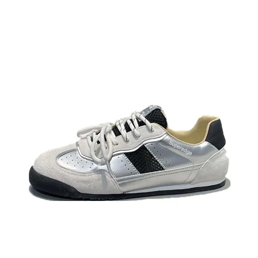 SUPEREDGE Противоскользящий устойчивый к истиранию низкий топ кэжуал мужской серебристый черный