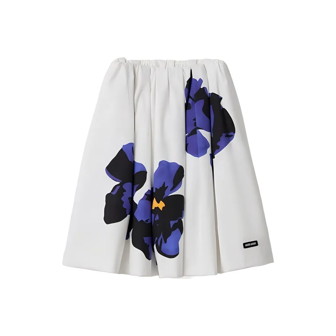 MIU MIU Poplin And Jersey Printed Skirt 'White/Purple'