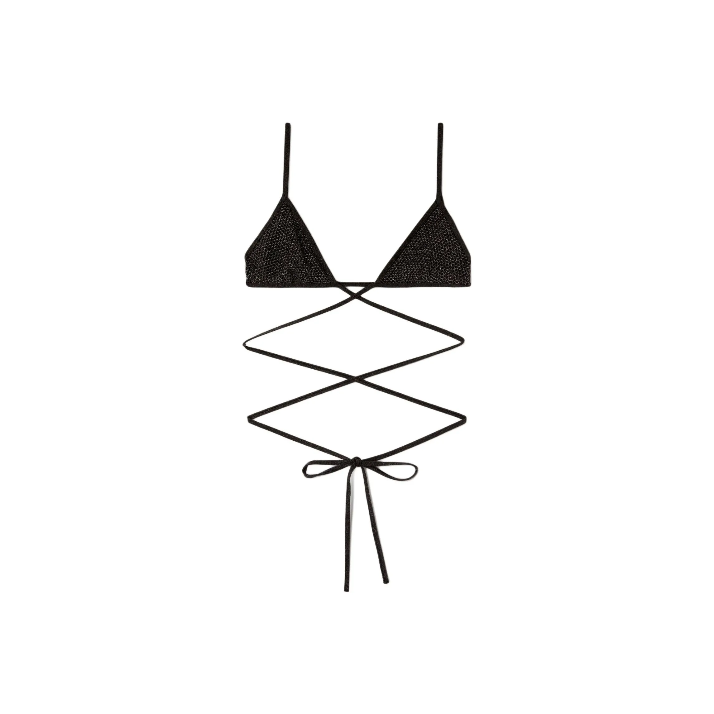 PALM ANGELS Spaghetti Strap Criss-Cross Bikini Top