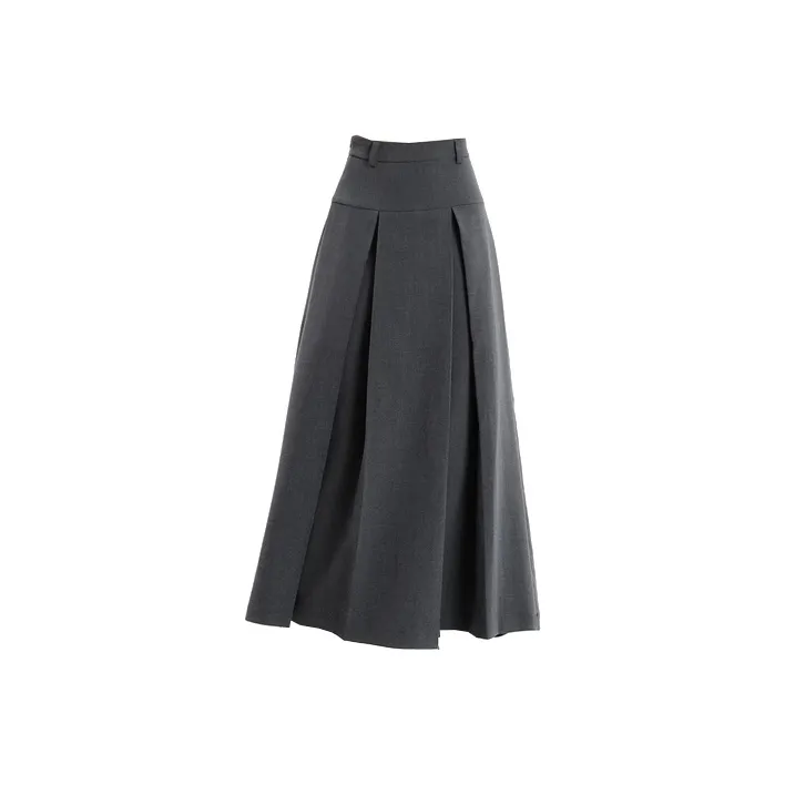 ZAVK Весенний Летний Повседневный Длинный Юбка Женская Бетонно-Серый