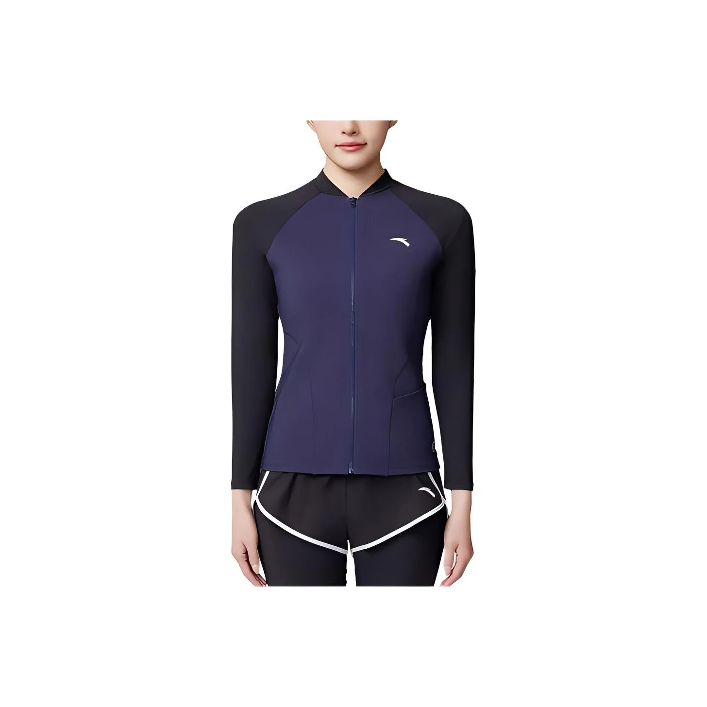 ANTA Двухкомпонентный купальник женский темно-синий основной черный