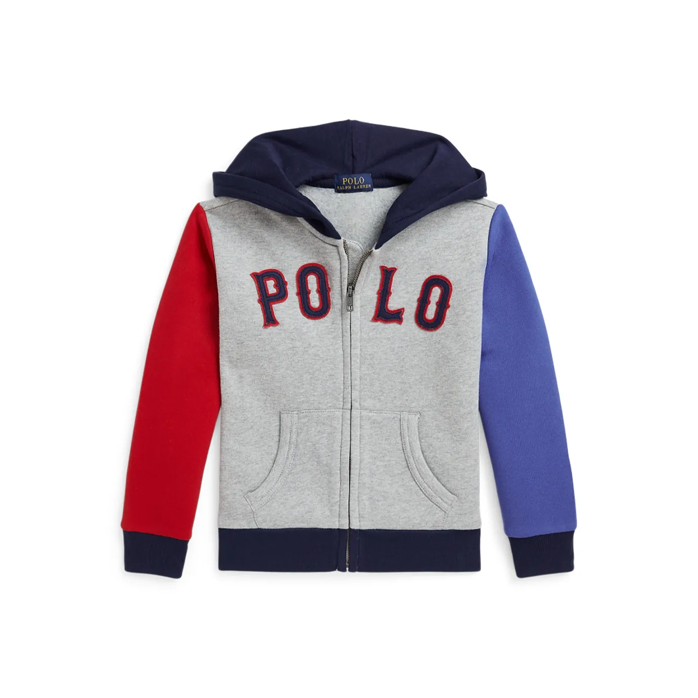 Polo Ralph Lauren Баскетбол Логотип Флисовая ткань Full Молния С капюшоном Многоцветный Детский