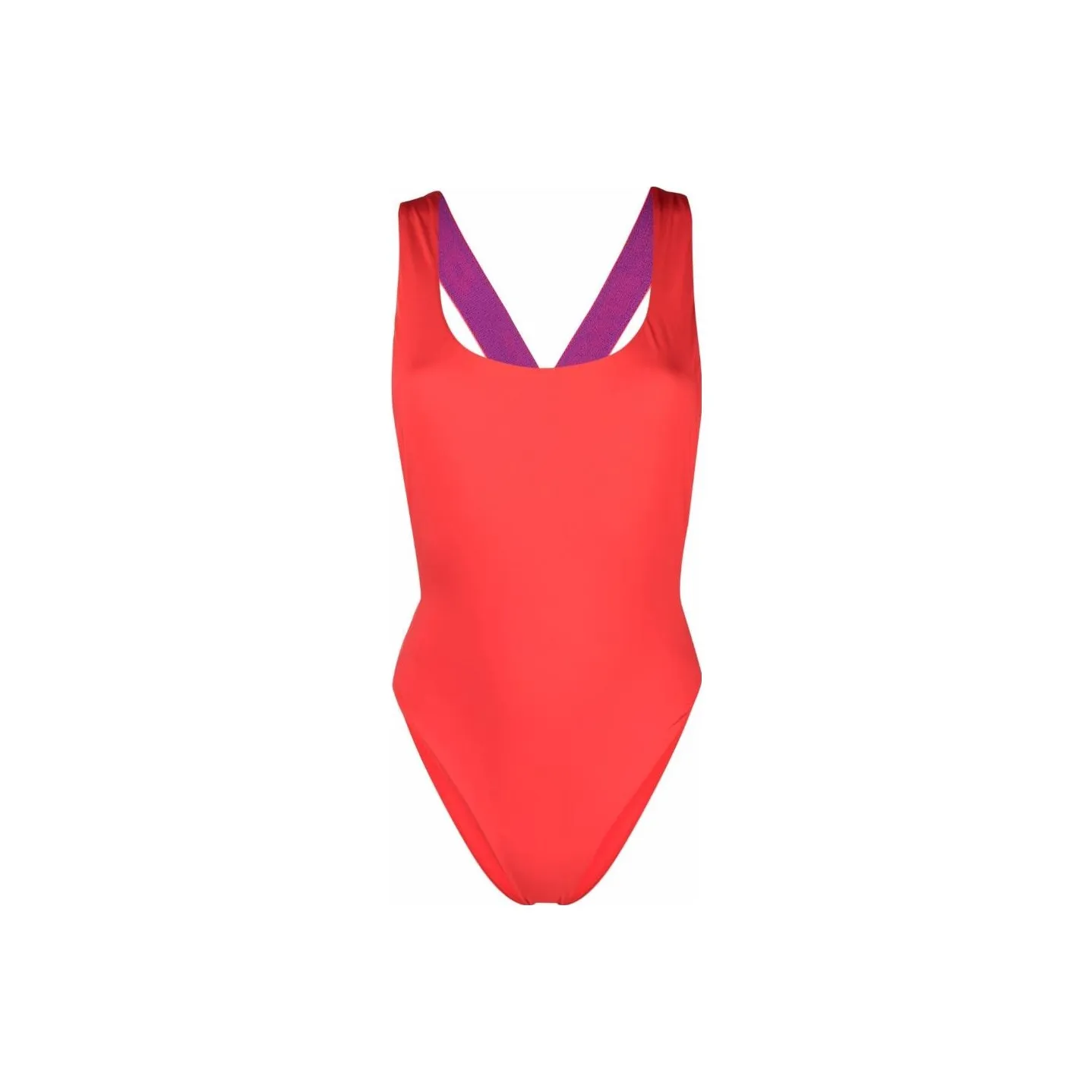 OFF WHITE Logo Strap One Piece Swimsuit Light Red