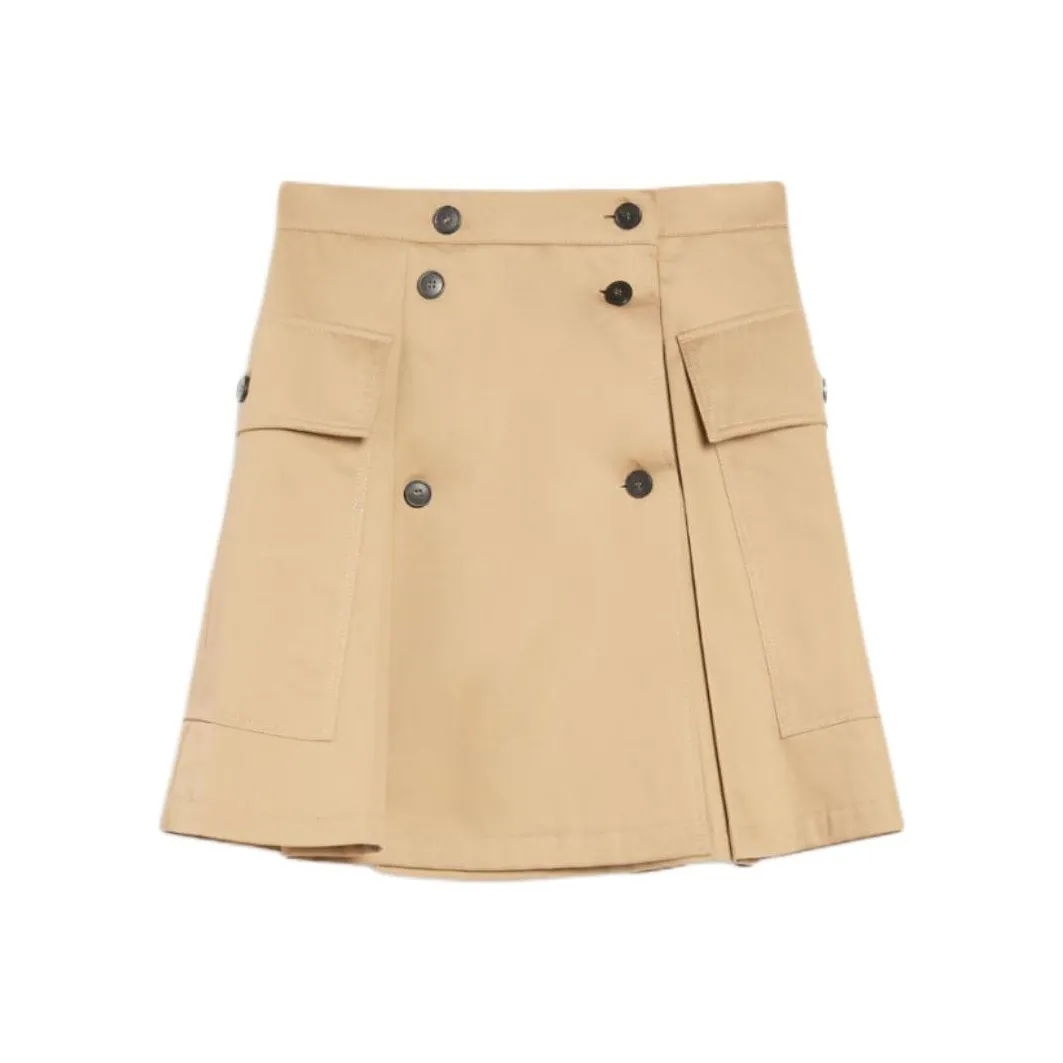 WEEKEND MaxMara Zebio Повседневные короткие юбки Женские Бежевый