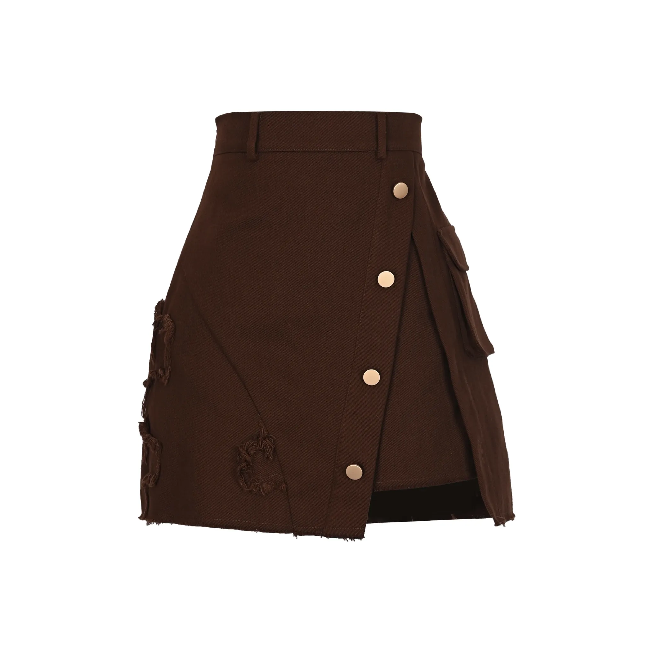 SNBL Повседневные короткие юбки Женские Кофе