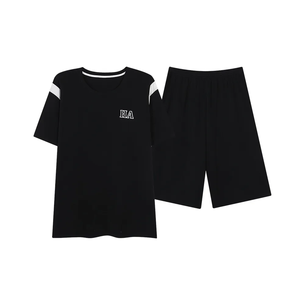 Floating Light Islands Pajama Set Men's Black