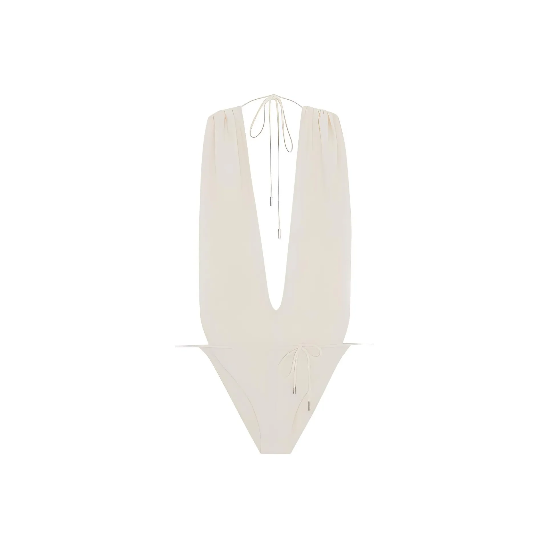 SAINT LAURENT Backless V Halter Swimsuit