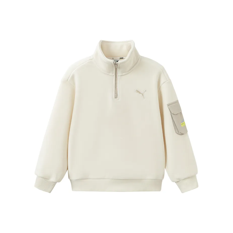 PUMA Толстовка PERFORMANCE Воротник-стойка Флис Толстовка IB Натуральный белый 10101 Детский