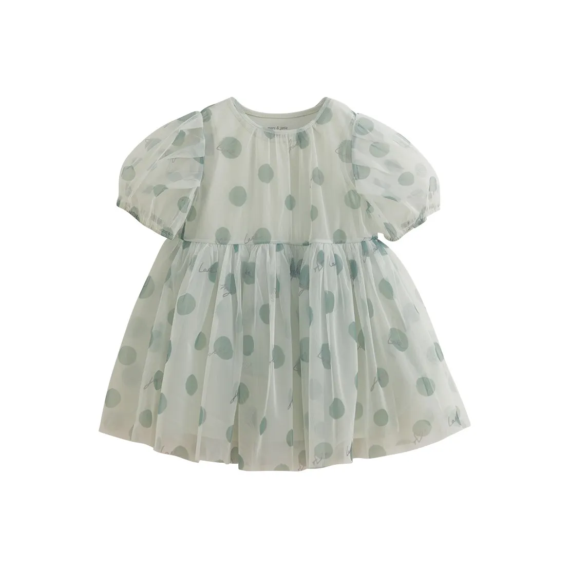 MARC&JANIE Чайно-зеленый в горошек Детские Платья