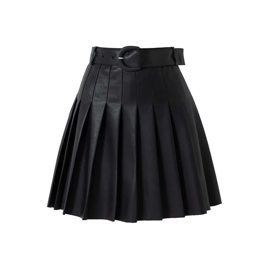 SOON FLOWER Leather Short Skirts Women's Black