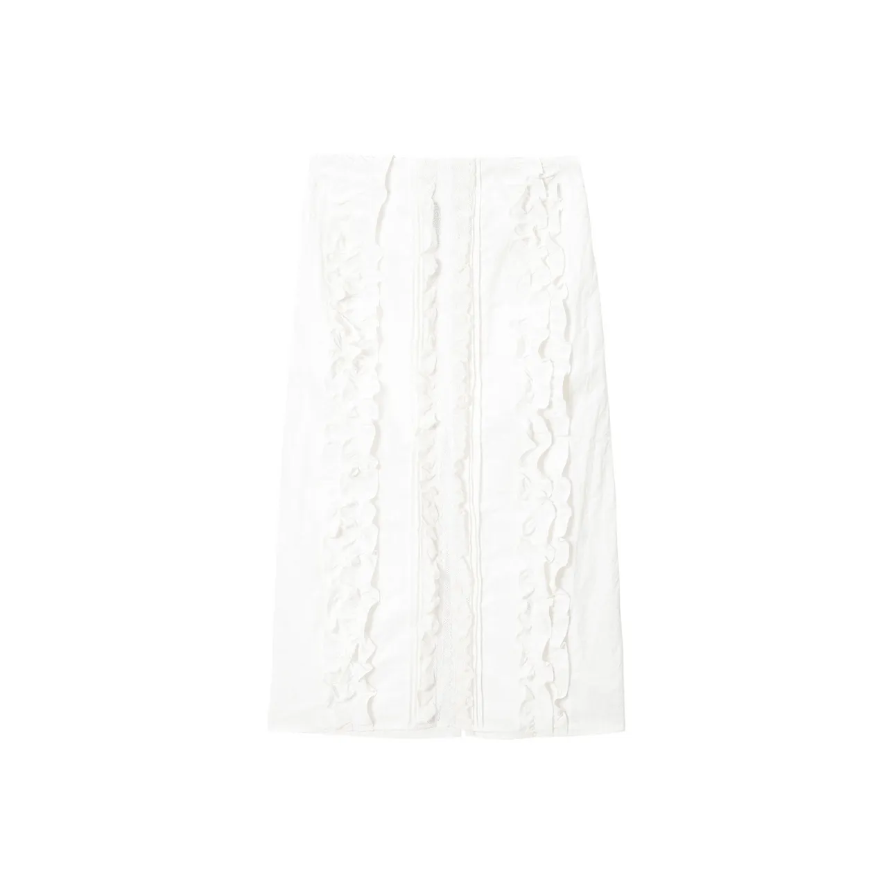 UNVESNO Повседневный Длинный Юбка Женская с Гусиным Пером Белый