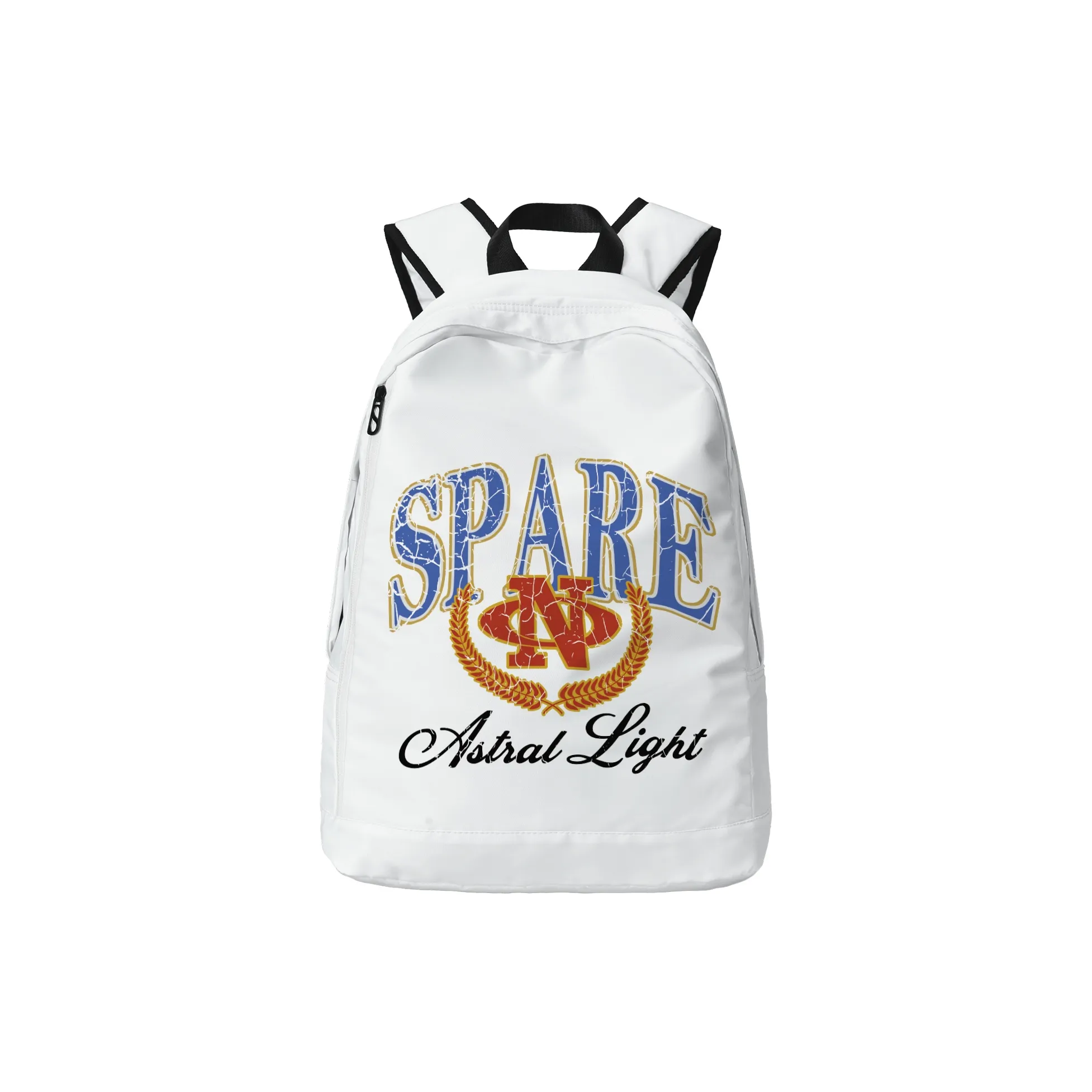 TURN UP Polyester Backpack Unisex Pearl White