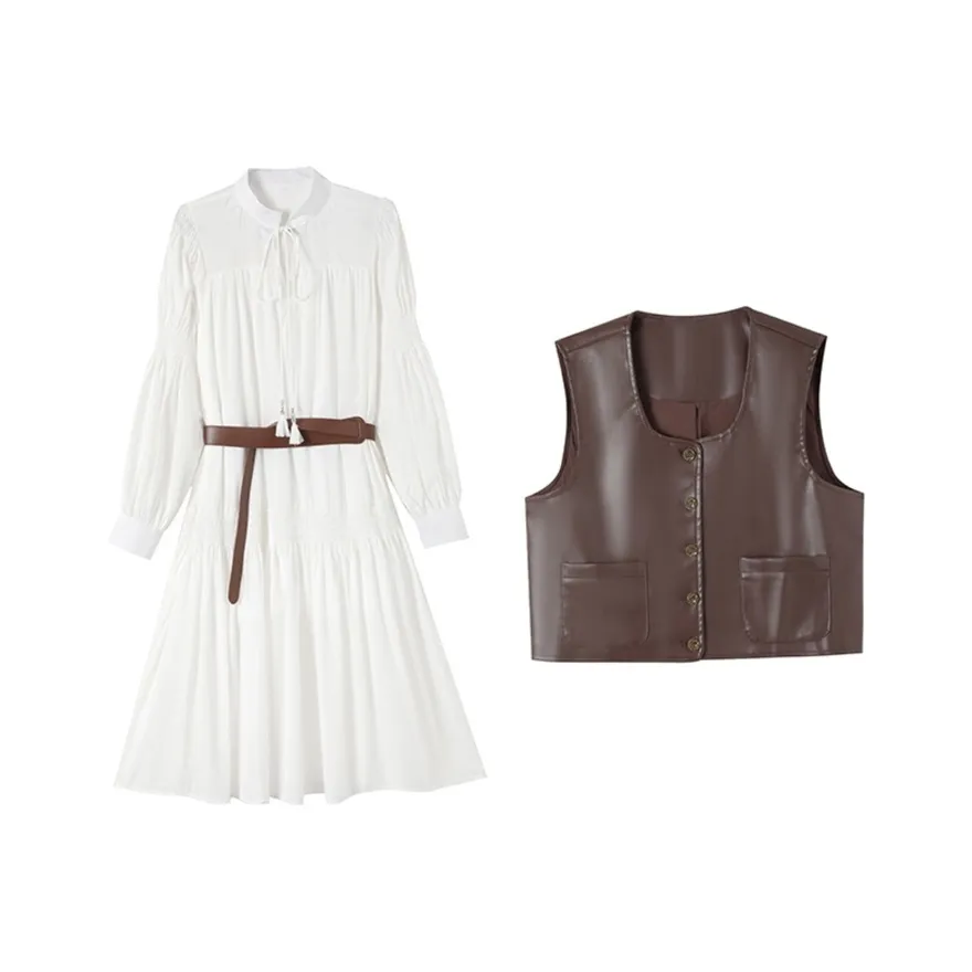 Incolore Комплект с юбкой Женские Кофе+Белый