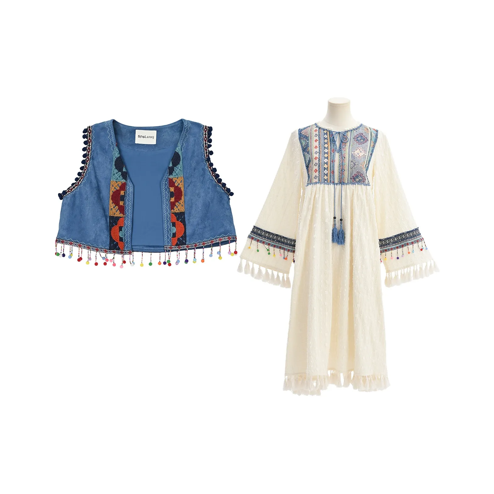 SNBL Two Piece Skirt Sets Women's Dress+Vest