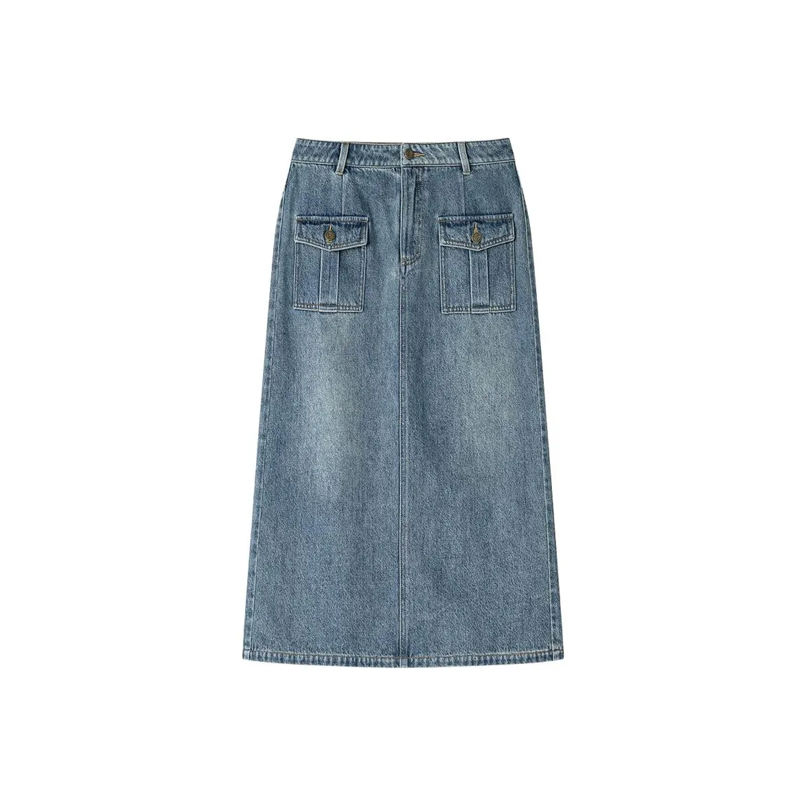 XIRAN Винтажный деним синий Женские джинсовые длинные юбки
