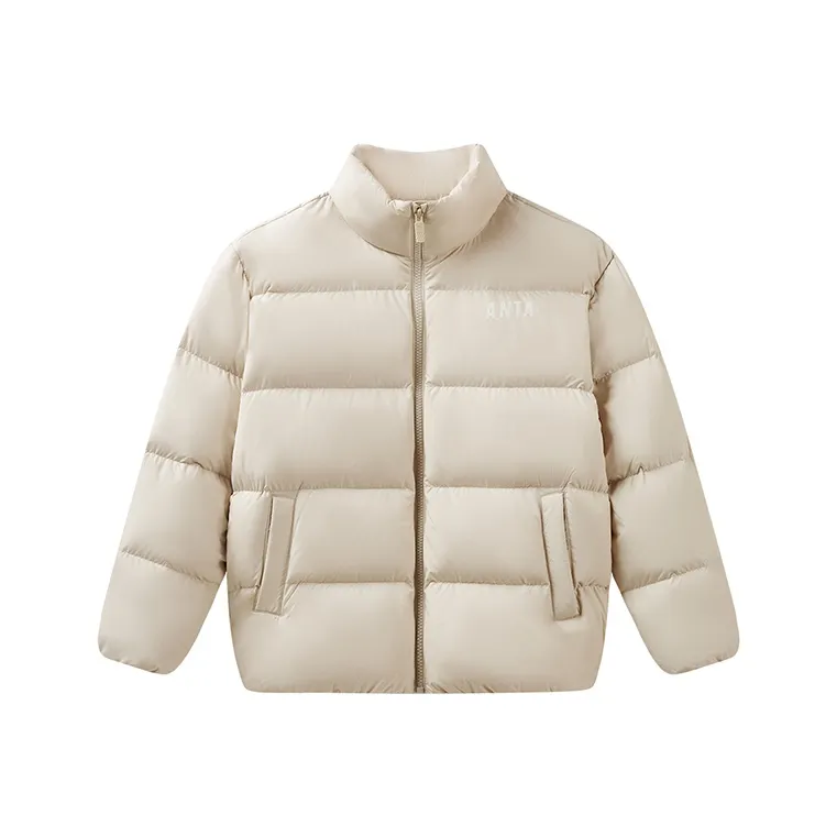 Antakids Укороченный пуховик светло-дымчатый серый для подростков