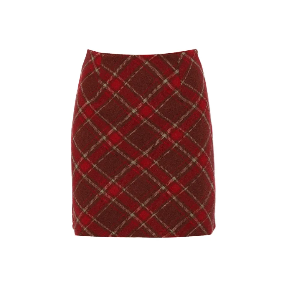 DPLAY Повседневные короткие юбки женские рождественские красные