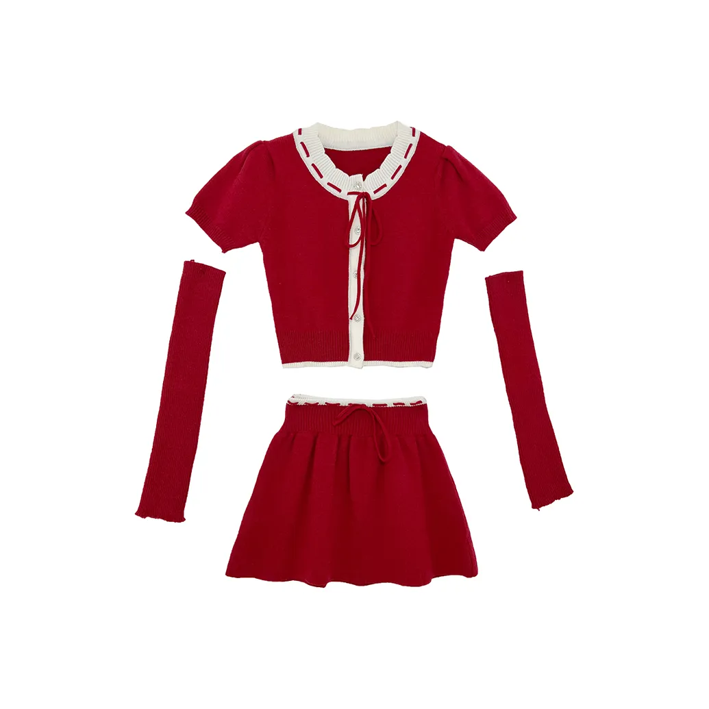 Icicofficial Комплект с юбкой Женские Вино Красный