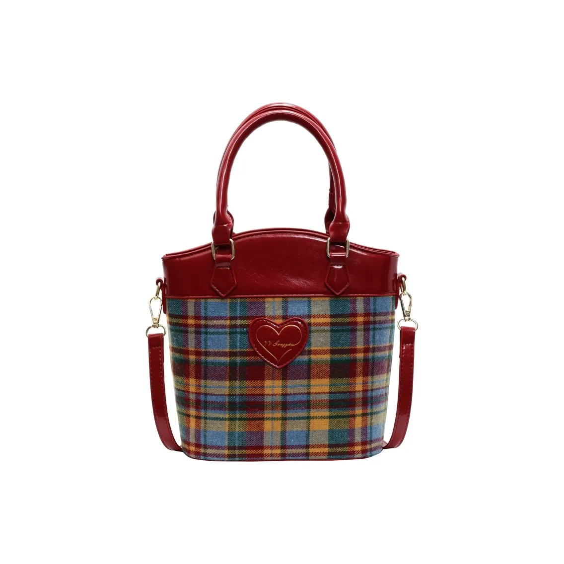 WXRX Ткань патч ПУ (полиуретан) сумка женская красная клетка