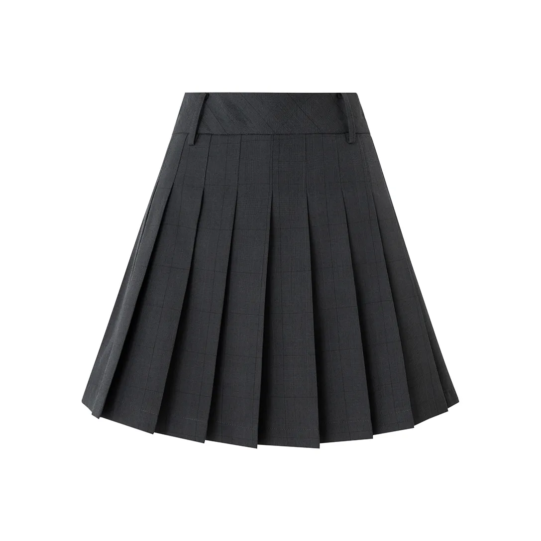 SOON FLOWER Повседневные короткие юбки Женские Серый клетка