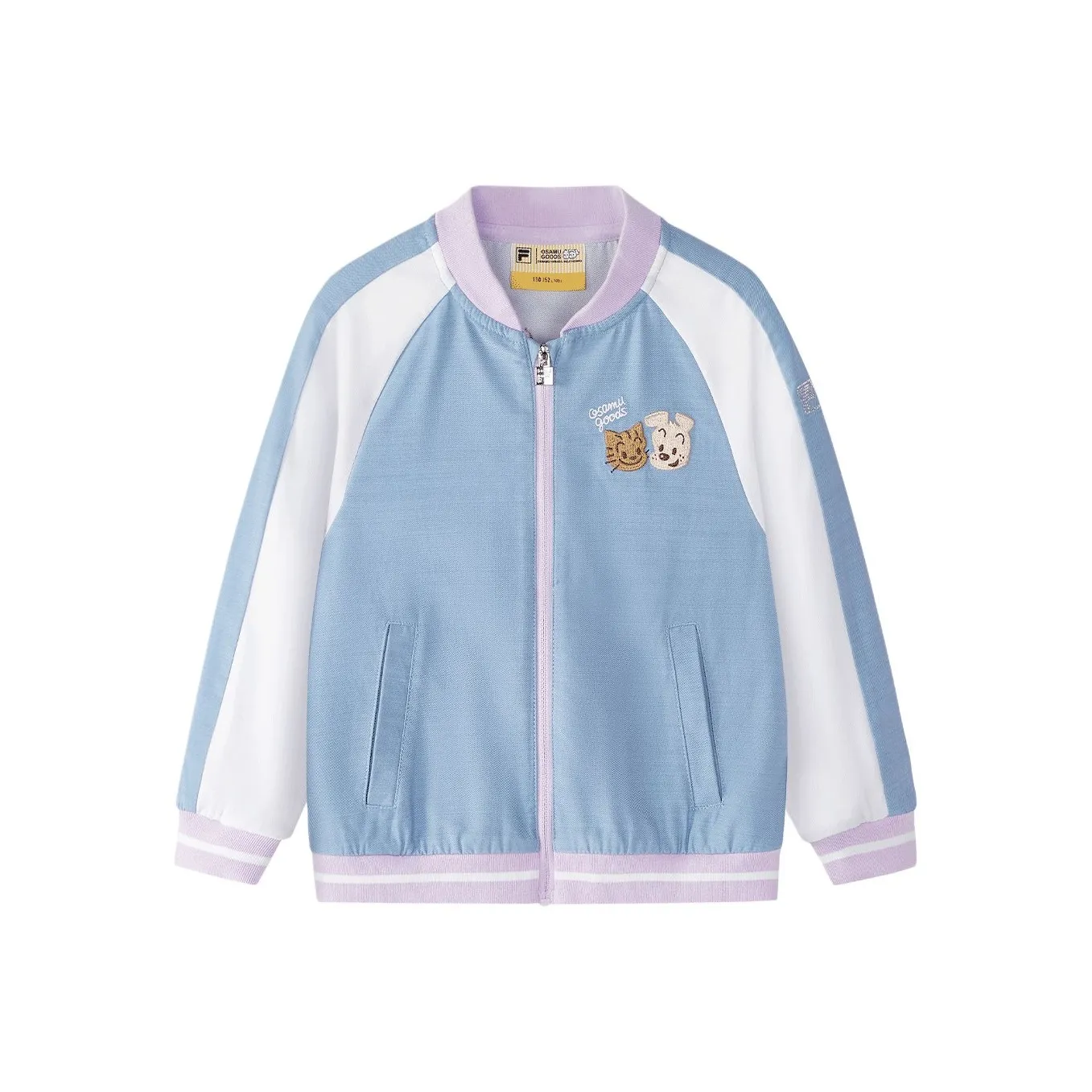 FILA KIDS x YUANTIANZHI LIANMINGKUAN Куртка из вымытого денима синего цвета для детей в возрасте 3-7 лет