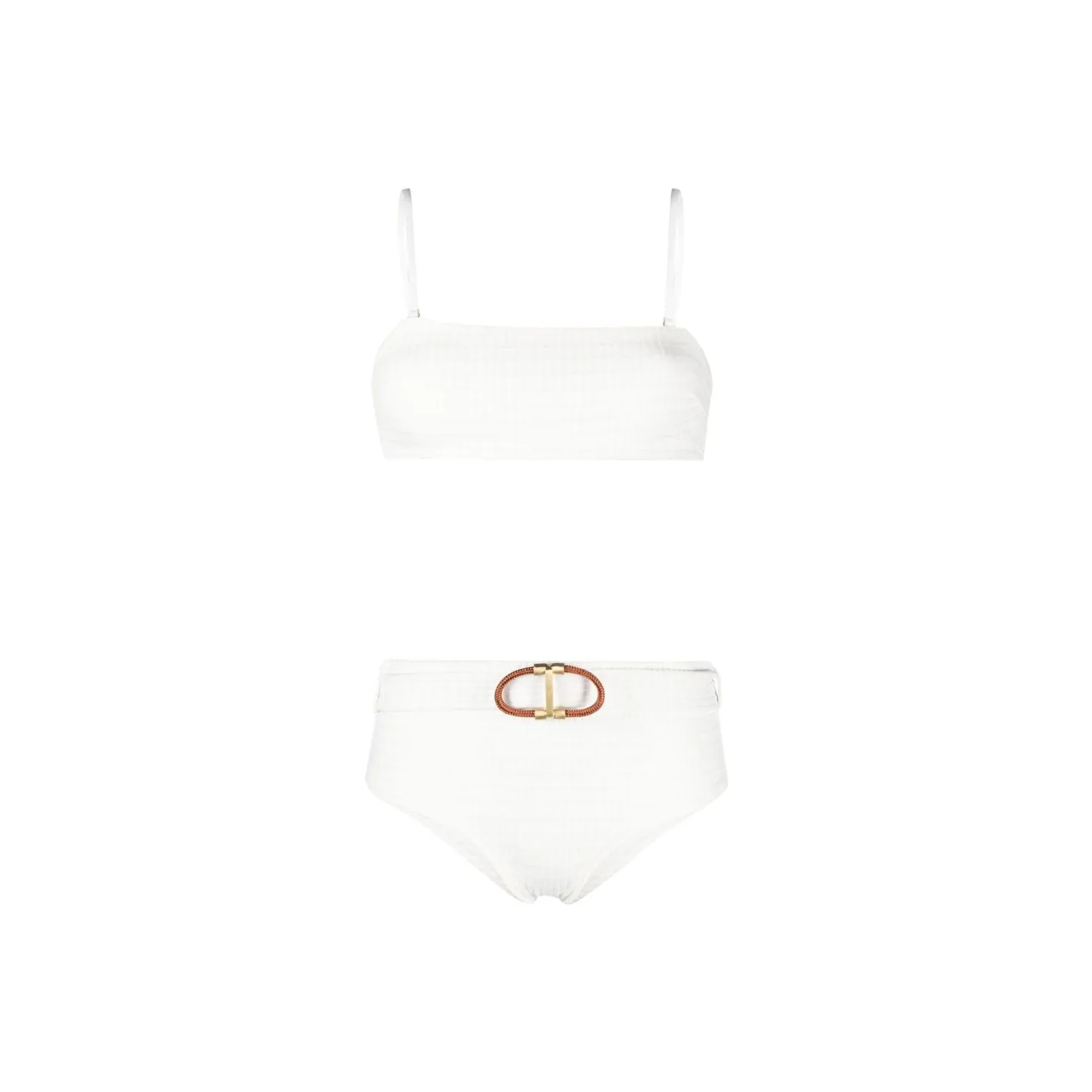 Zimmermann Alight Ribbed knit Bandeau Bikini