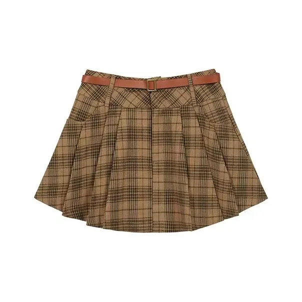 Aghr Casual Short Skirts Women's Khaki