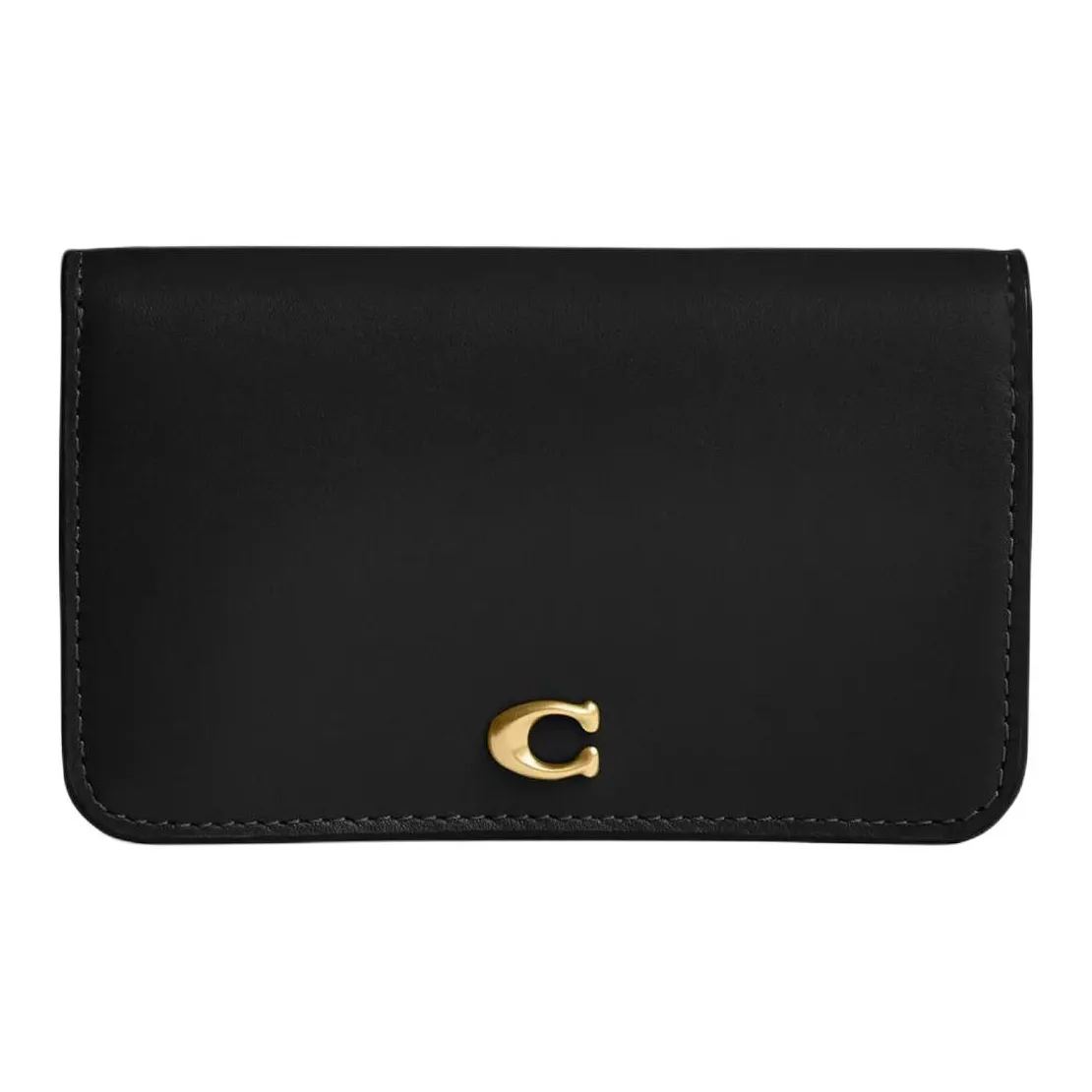 COACH Card Case Телячья кожа Держатель для карт Мини Женский Черный