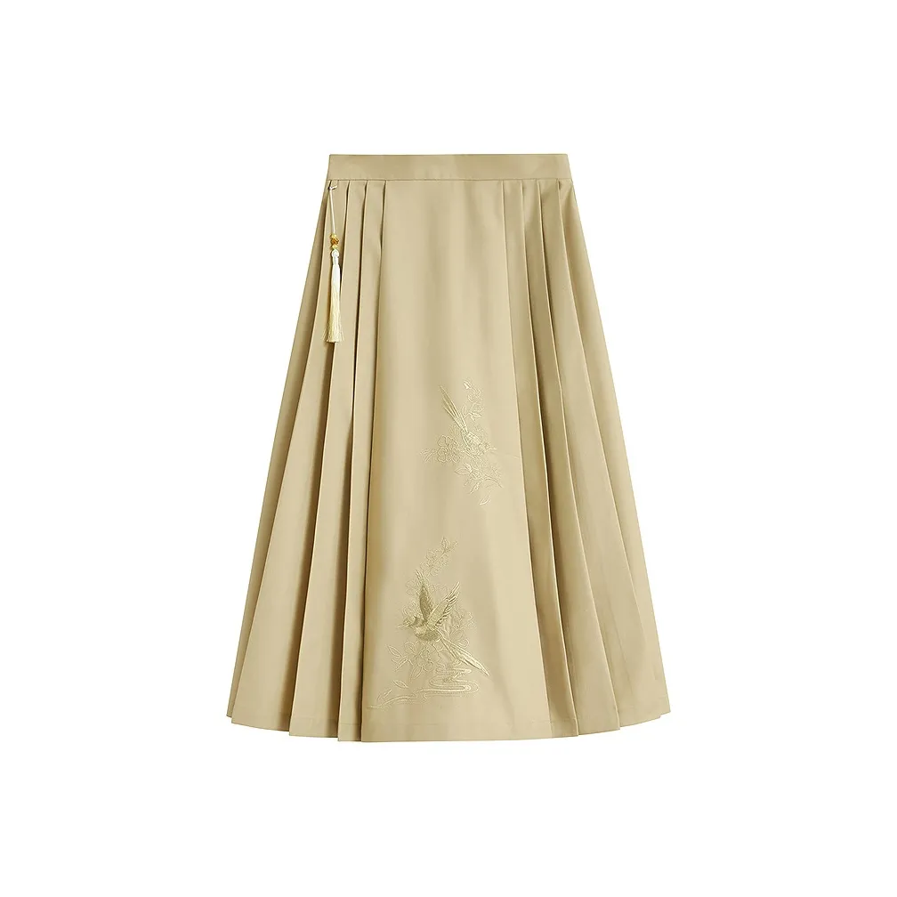 Inman x MILEI Повседневная длинная юбка женские хаки