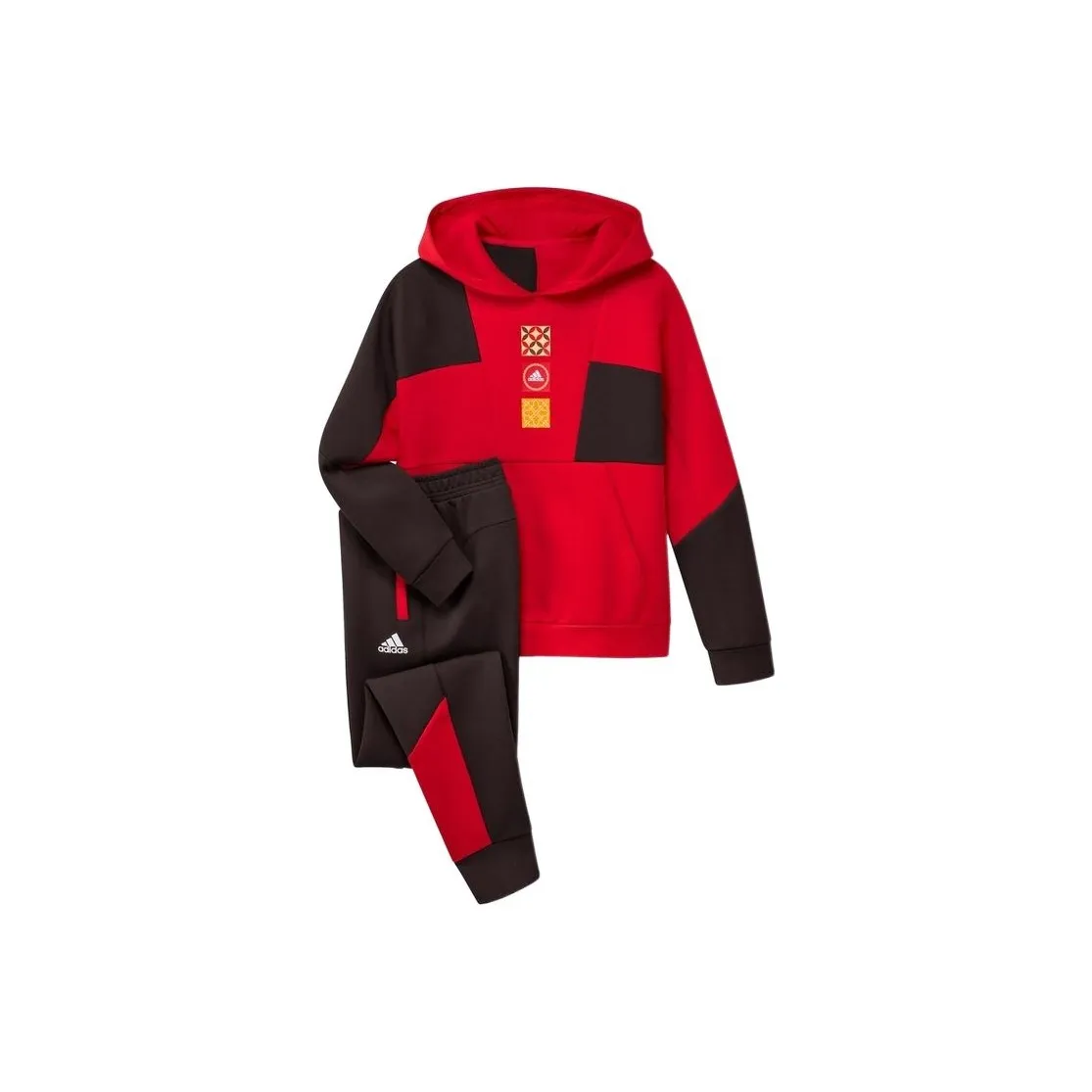 Adidas Повседневная Спортивная Одежда Красный+Черный Детский