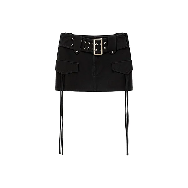 CHUU Повседневные короткие юбки Женские Черный