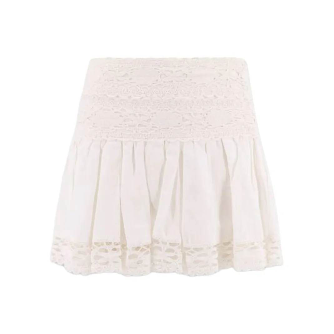 ISABEL MARANT ETOILE Violana Flared Mini Laced Skirt