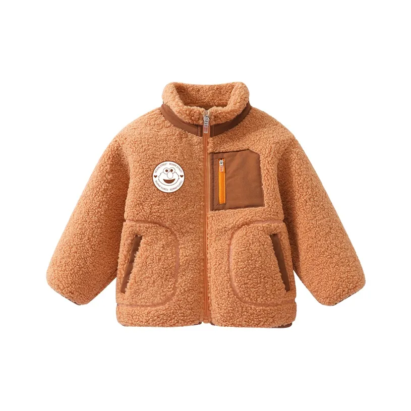 Улица Сезам Модный Апельсин Утолщенный And Флисовая Подкладка Детские Куртки