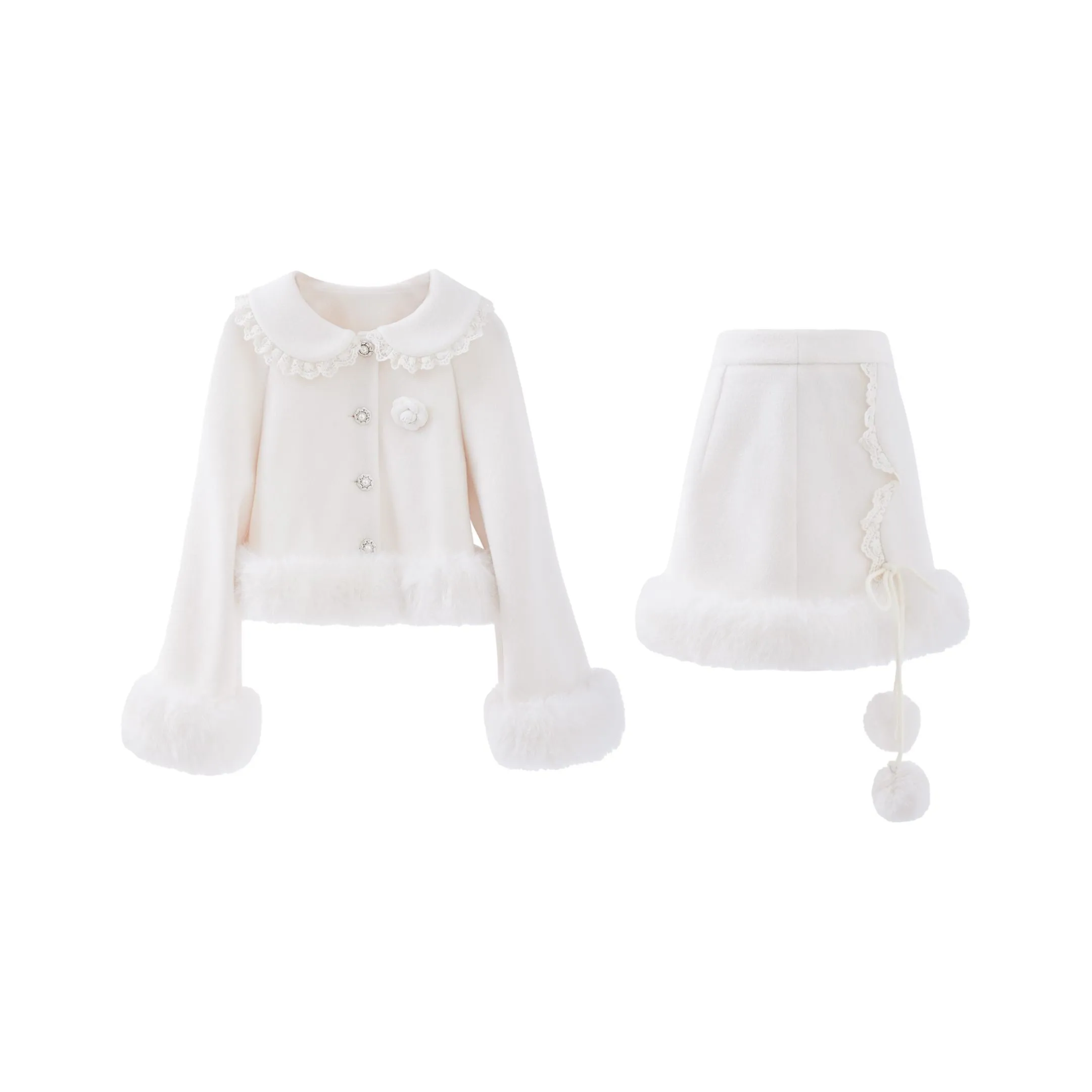 Qiuerle Комплект с юбкой Женские Абрикос