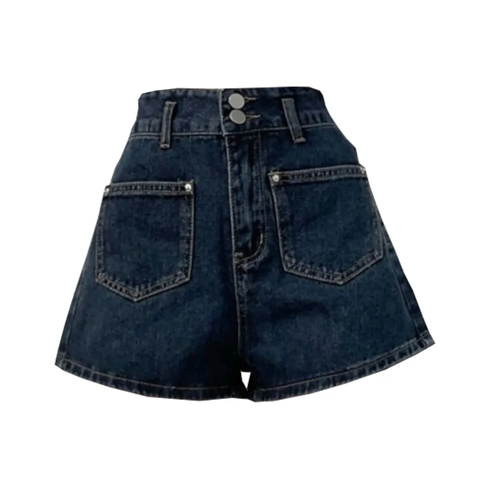 Concubine Zhu Джинсовые шорты Женские Винтажный синий