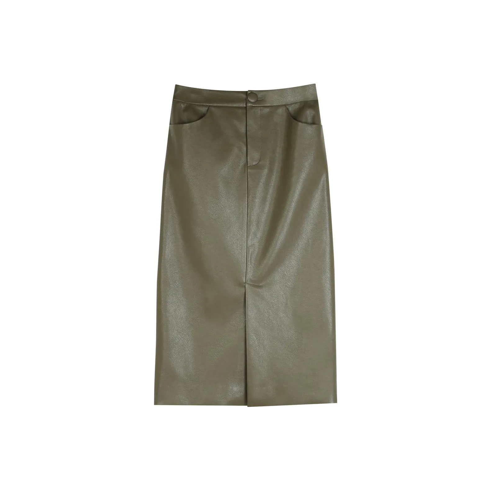 BLUEerror Casual Long Skirt Women's Olive Green