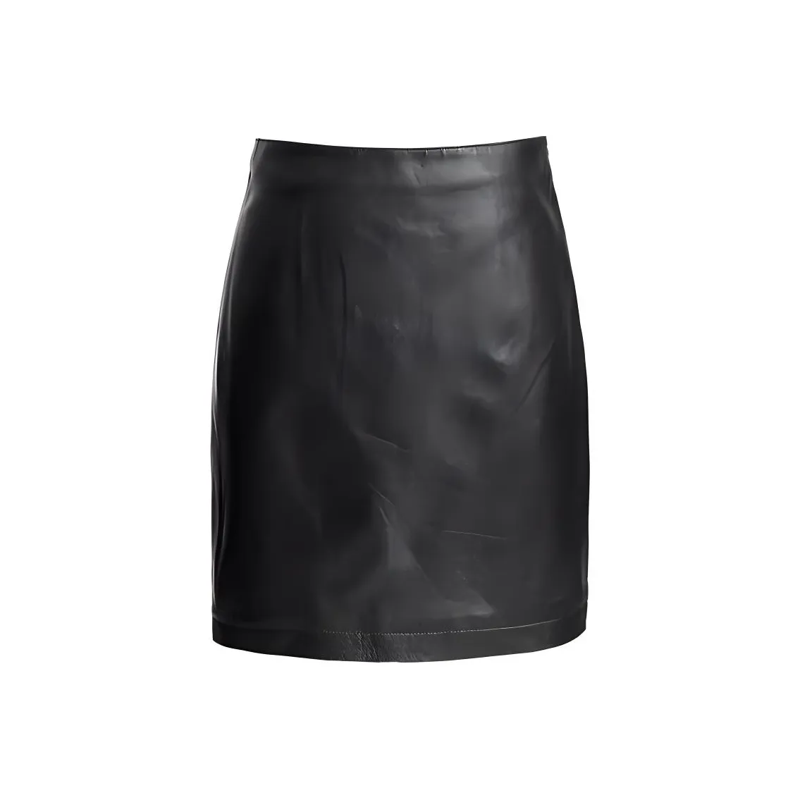 LIZZY Кожаная короткая юбка женская черного цвета