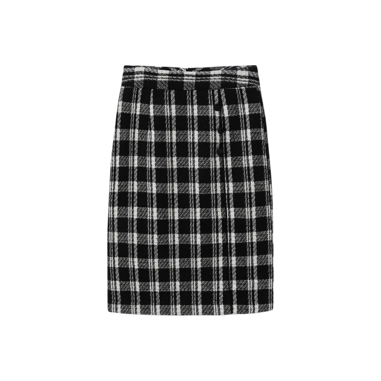 EICHITOO Повседневная длинная юбка женская черная в клетку