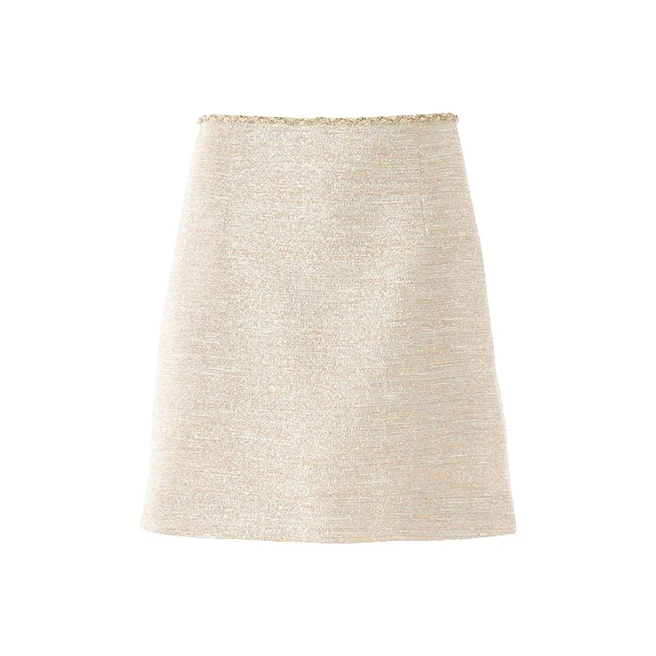 BESIONIA SS25 Повседневные короткие юбки Женские Золото