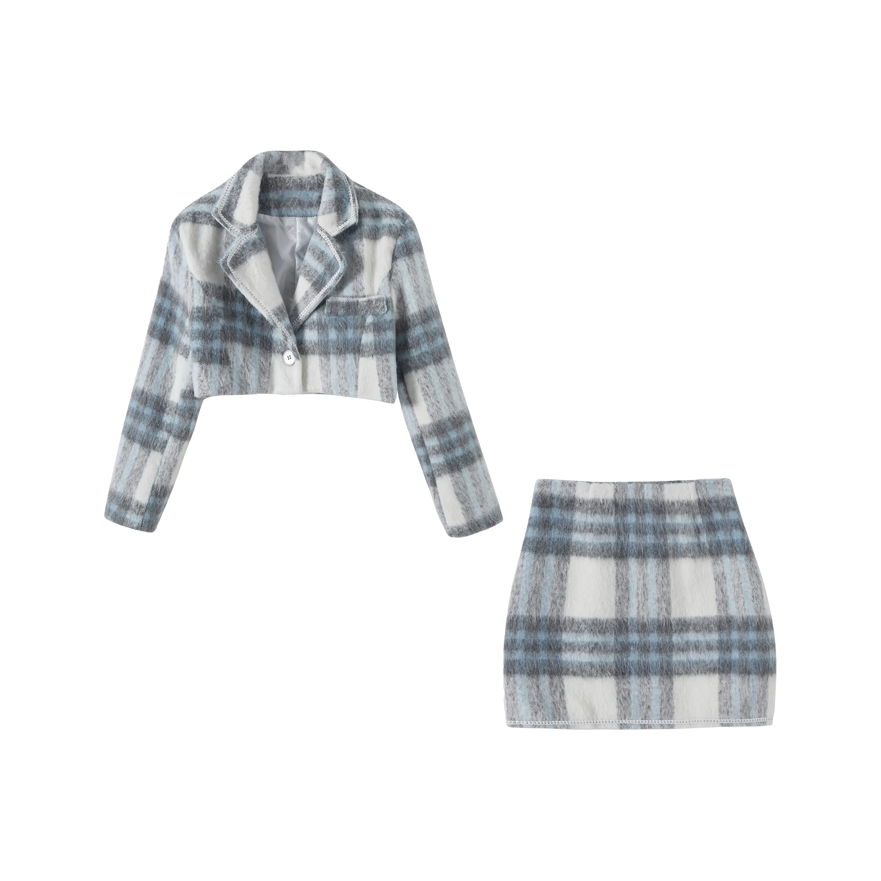 KAZAN Светло-синий Костюм + Юбка до бедра Женская Униформа