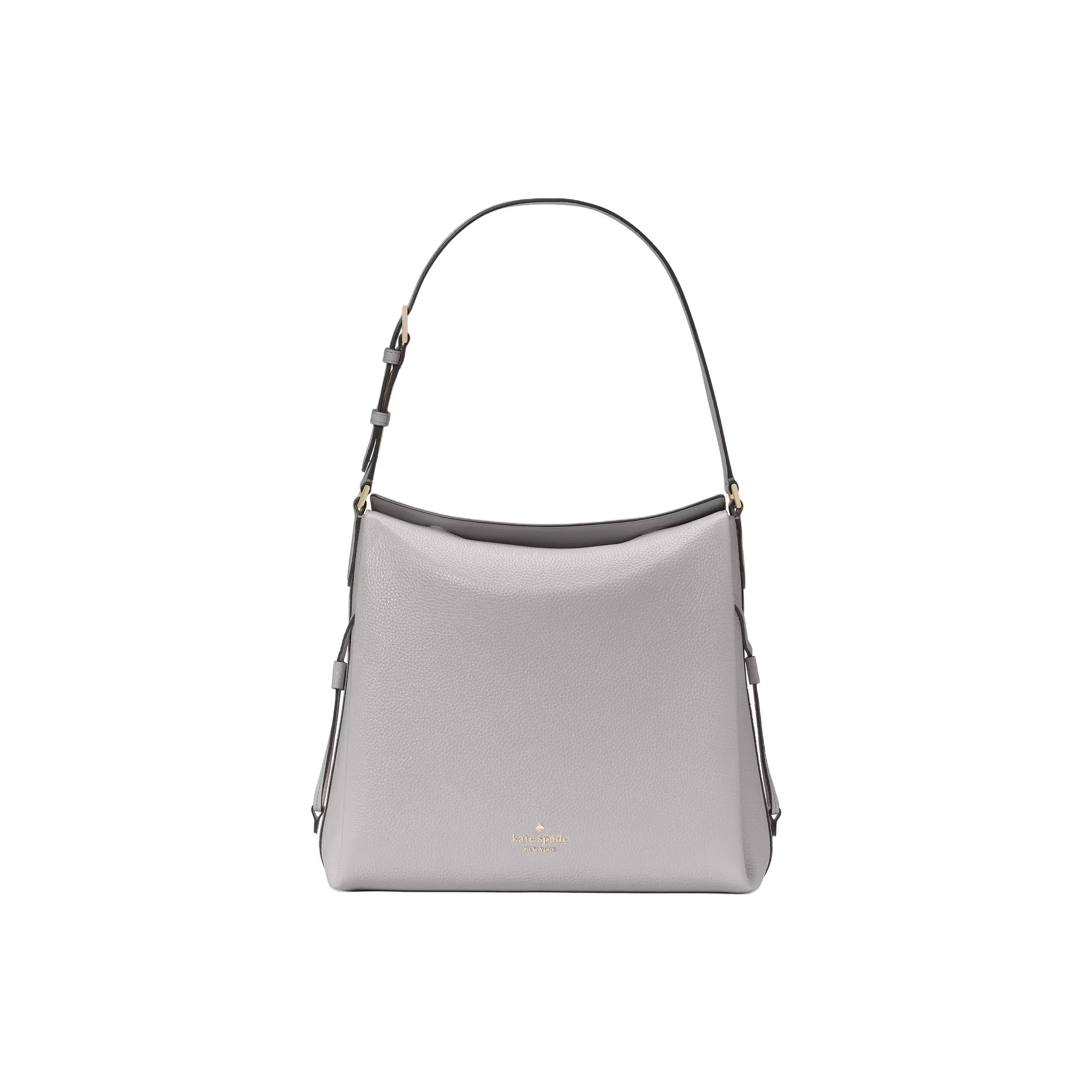 Kate Spade Dumpling Litchi Grain Cow Leather Shoulder Bag Tubas Women's Mountain Gray