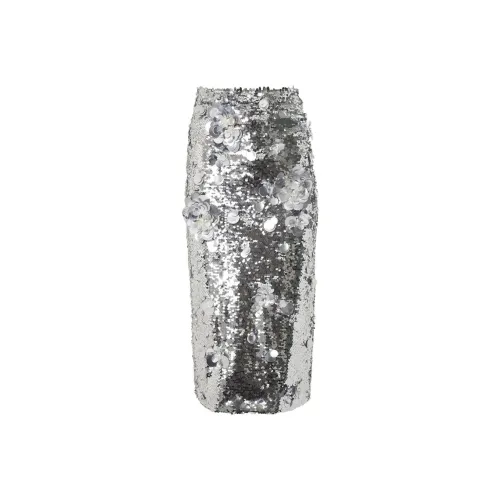 CarolinaHerrera Серебряные Женские Повседневные Длинные Юбки