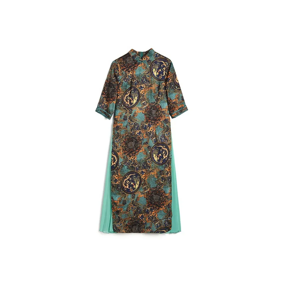 Mapping Cheongsams Women's Blue
