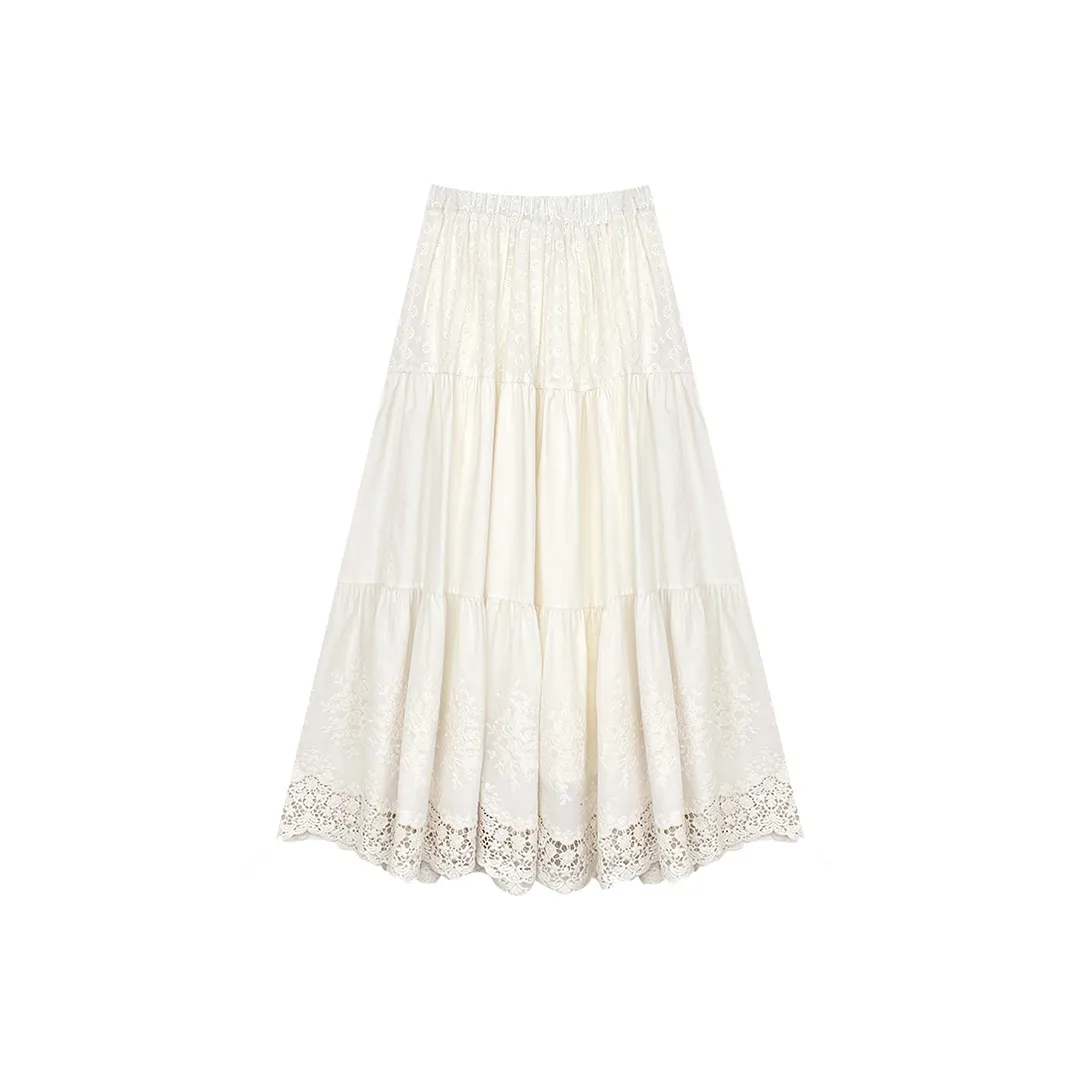 SYEEE WITH U Повседневный Длинный Юбка Женская Белая