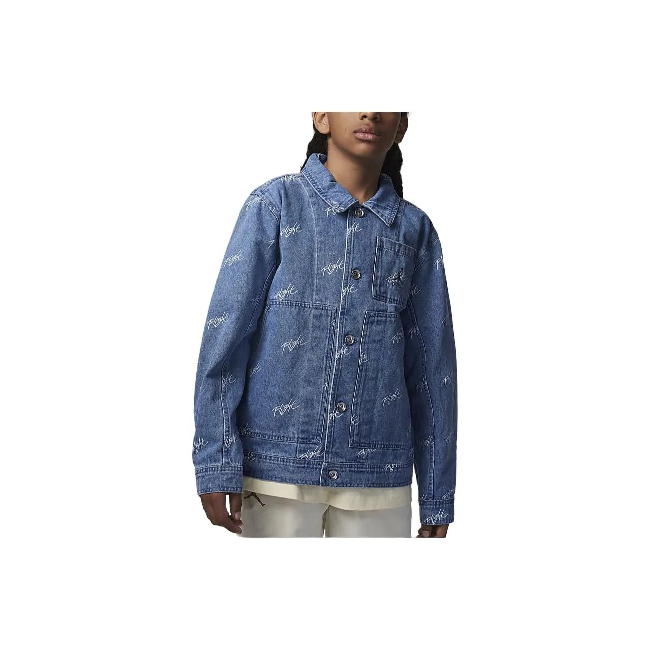 Jordan Flight Heritage Деним Куртка Синий Серый Детский