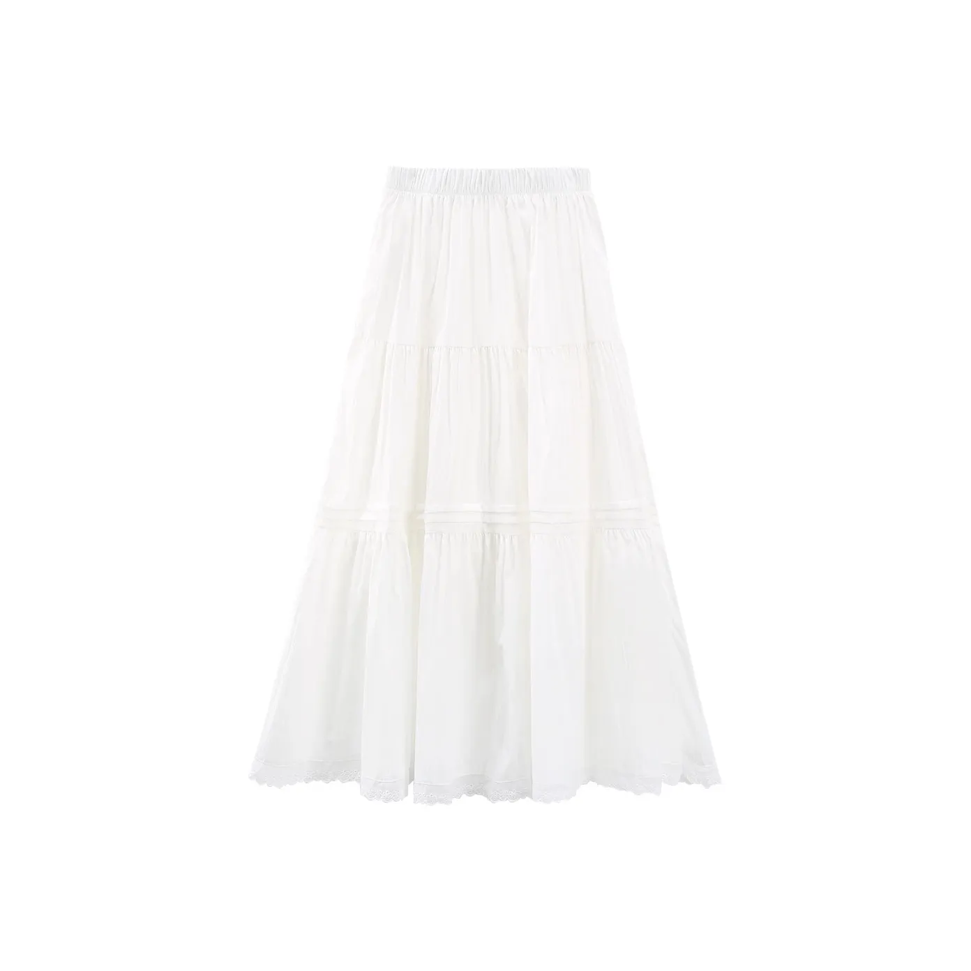 A paradise for awakening Повседневный Длинный Юбка Женская Белая