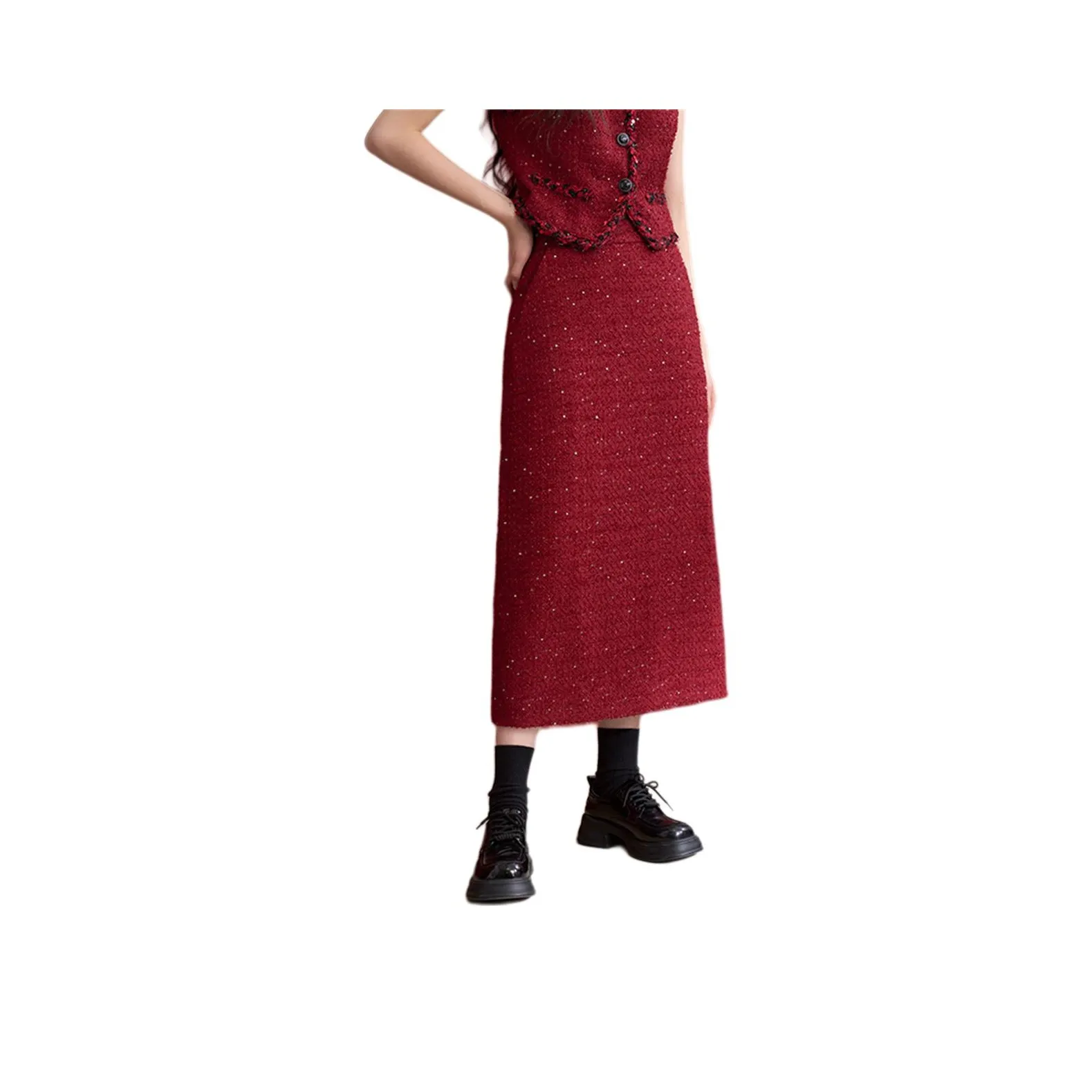 WESTLINK Повседневная длинная юбка женская красная