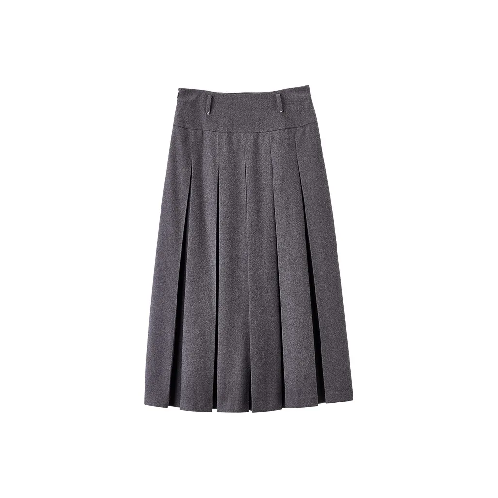 XIANGYING Повседневная длинная юбка женская серая
