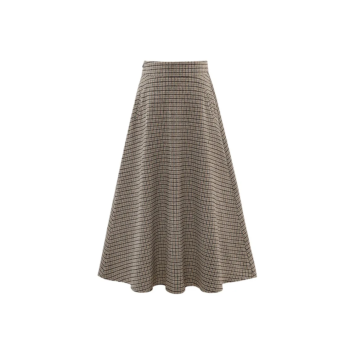 Cypress House Повседневный Длинный Юбка Женские Черный кофе Клетчатый