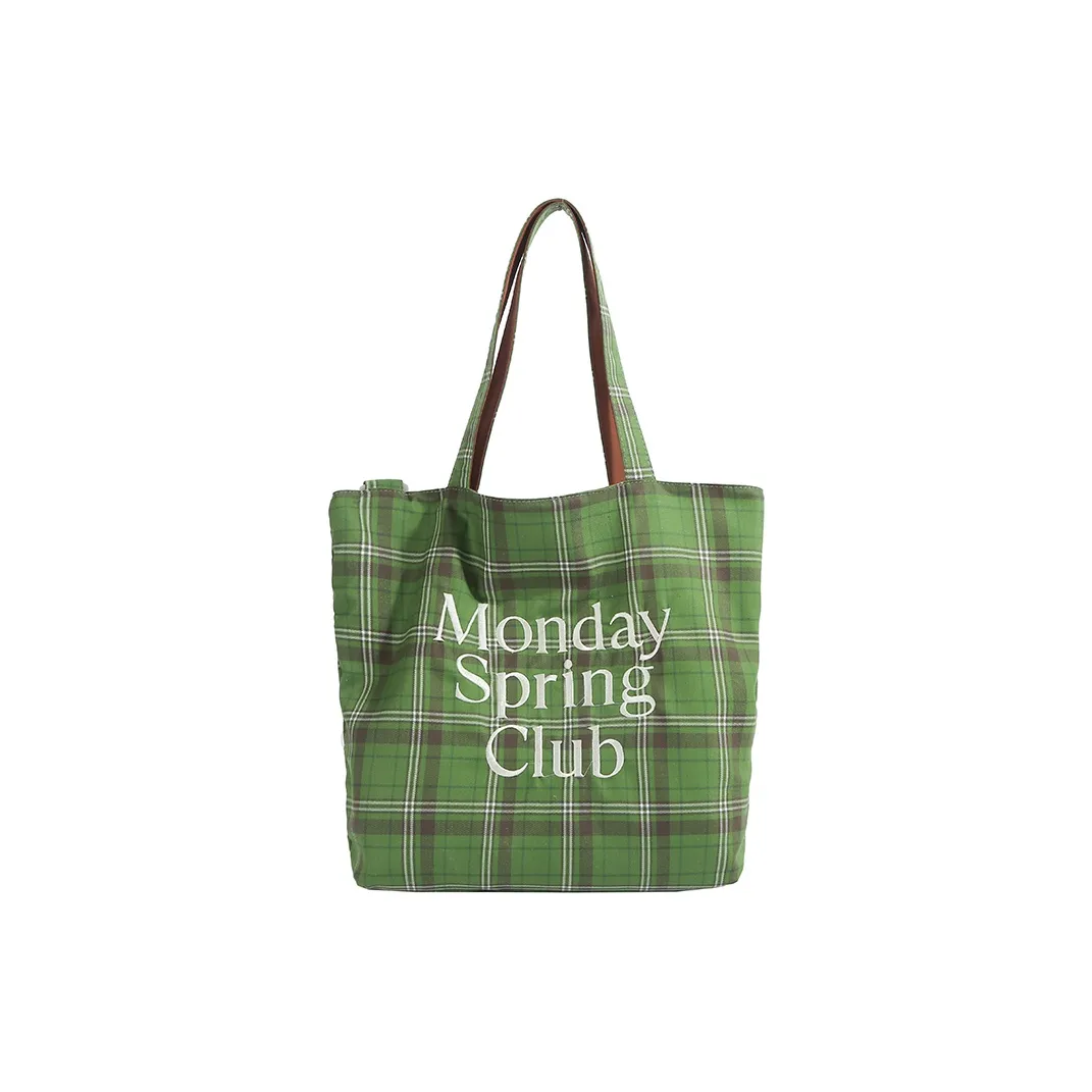 Miss Angel Холщовая ткань Сумка Tote Сумка через плечо Сумка на плечо Женская Зеленая Оранжевая